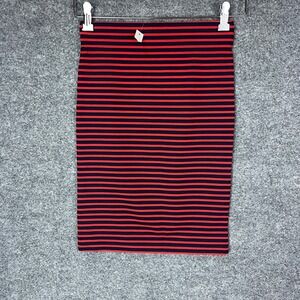 NEW Madewell Striped Pencil Skirt Navy Red‎ Ribbed Knit Stretch XS